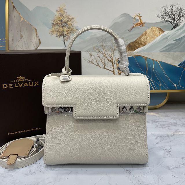 Delvaux original grained calfskin tempete pm bag AA0505 white