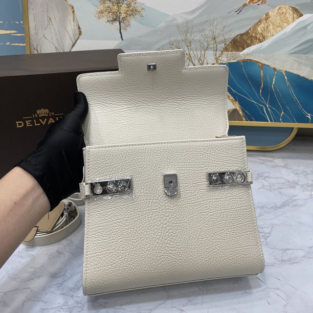 Delvaux original grained calfskin tempete pm bag AA0505 white