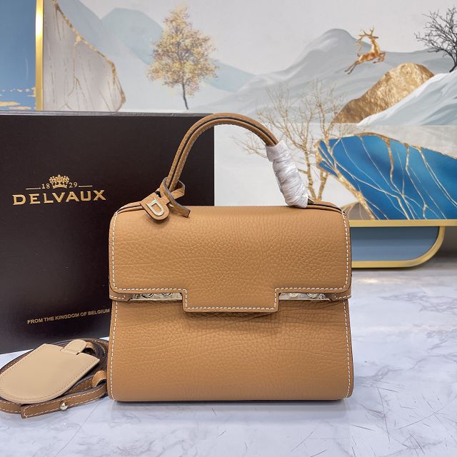 Delvaux original grained calfskin tempete small bag AA0563 brown