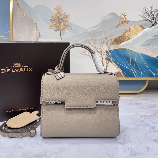 Delvaux original grained calfskin tempete small bag AA0563 light grey