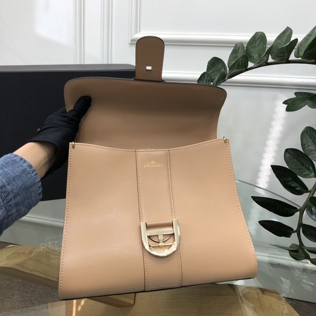 Delvaux original box calfskin brillant bag MM AA0555 beige