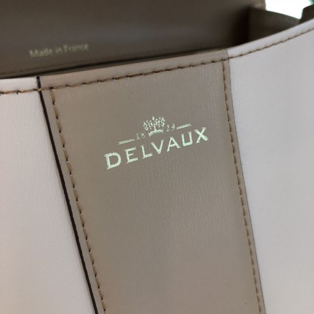 Delvaux original box calfskin brillant bag MM AA0555 brown&beige