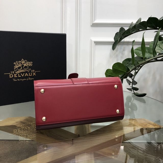 Delvaux original box calfskin brillant bag MM AA0555 burgundy&wine red