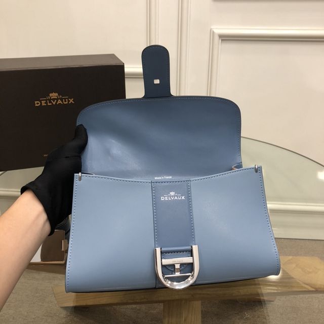 Delvaux original box calfskin brillant small bag AA0417 blue