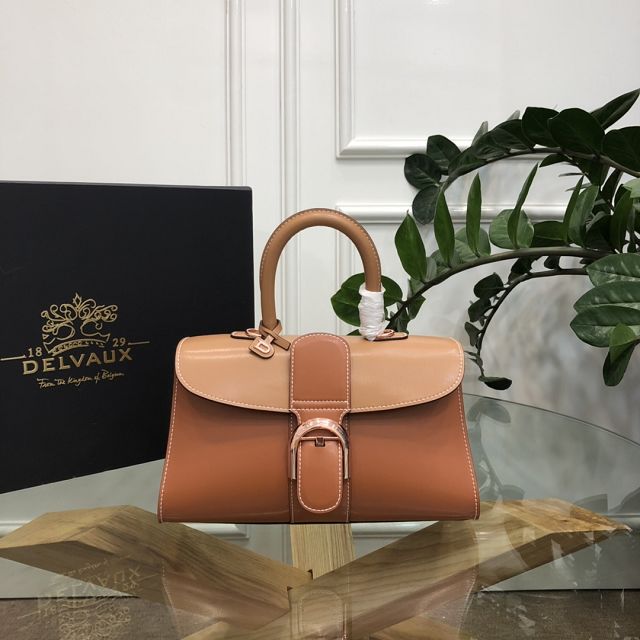 Delvaux original box calfskin brillant small bag AA0417 caramel&brown