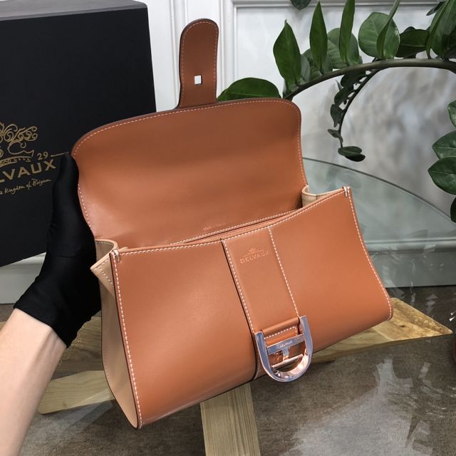 Delvaux original box calfskin brillant small bag AA0417 caramel&brown