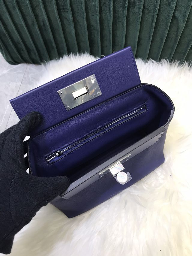 Hermes original togo leather kelly 2424 bag HH03699 blue electric 