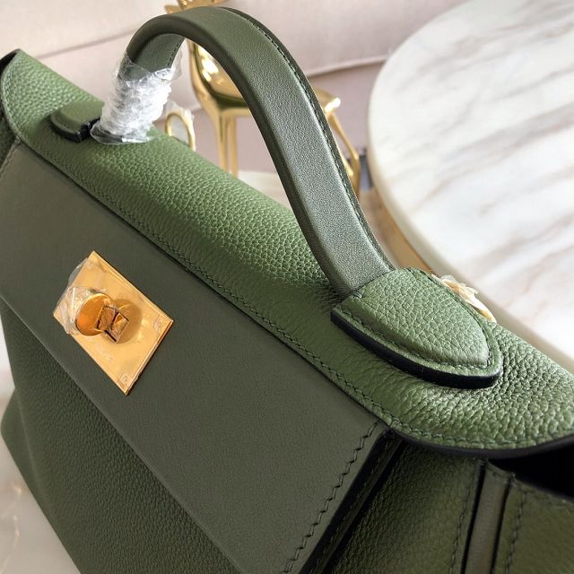 Hermes original togo leather small kelly 2424 bag HH03698 canopee