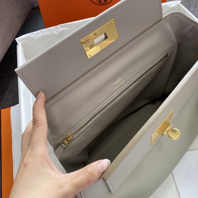 Hermes original togo leather kelly 2424 bag HH03699 pearlash