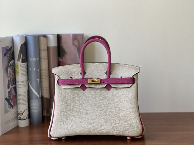 Hermes handmade original togo leather birkin bag BK0350 white