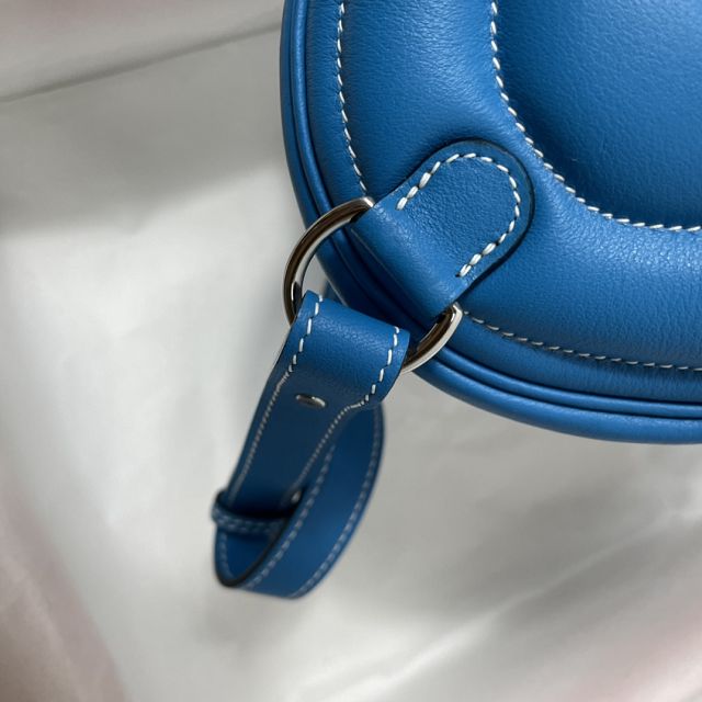 Hermes original swift leather roulis in-the-loop bag HR0019 blue frida