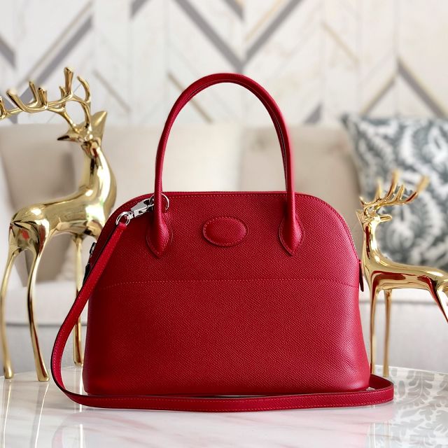 Hermes original epsom leather small bolide 27 bag B027 red