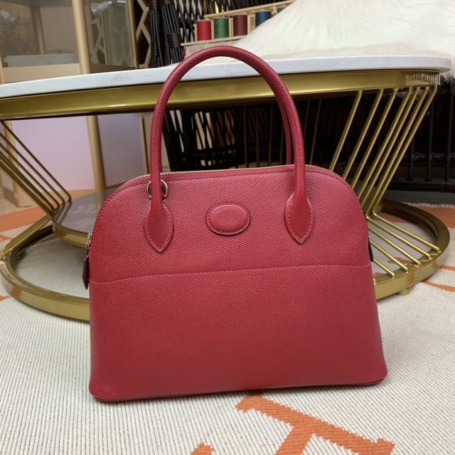 Hermes original epsom leather small bolide 27 bag B027 rubis