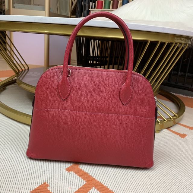 Hermes original epsom leather medium bolide 31 bag B031 rubis