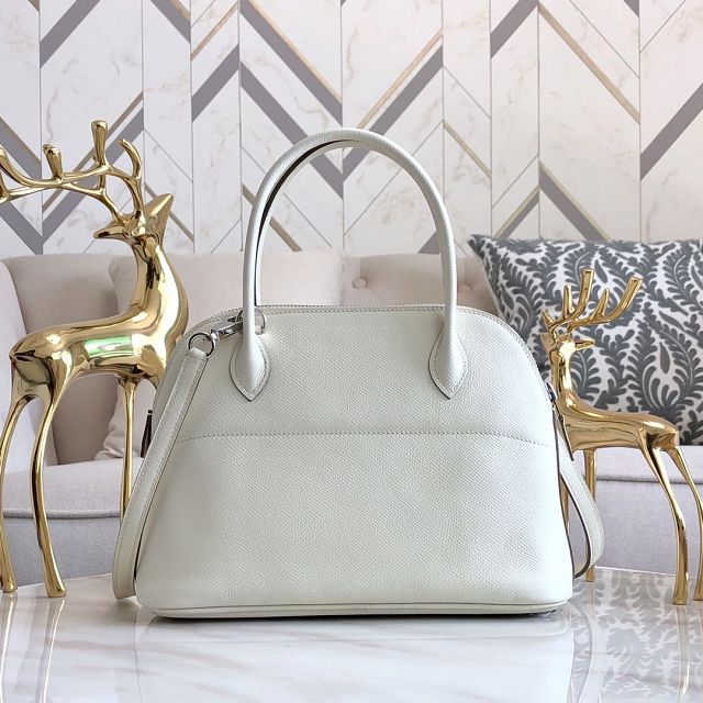 Hermes original epsom leather medium bolide 31 bag B031 white