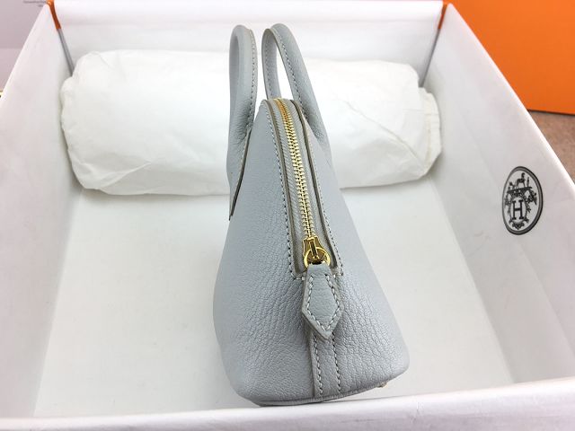 Hermes original chevre leather mini bolide bag H018 pearlash