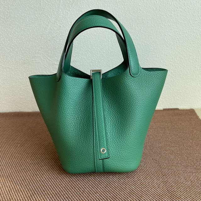 Hermes original togo leather picotin lock bag HP0022 vert verigo