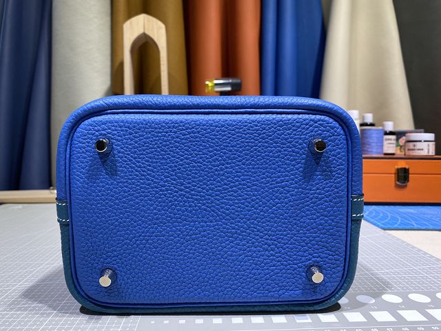 Hermes original togo leather small picotin lock bag HP0018 blue