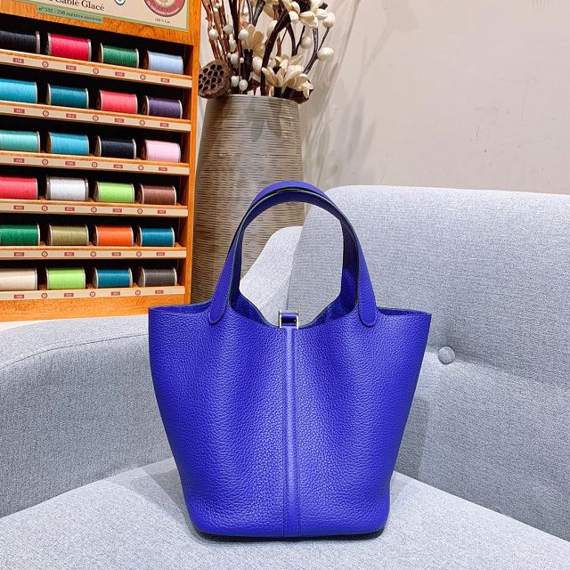 Hermes original togo leather picotin lock bag HP0022 electric blue