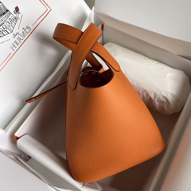 Hermes original togo leather picotin lock bag HP0022 orange