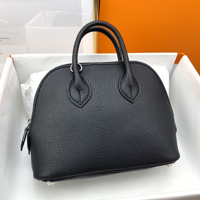 Hermes original chevre leather mini bolide bag H018 black