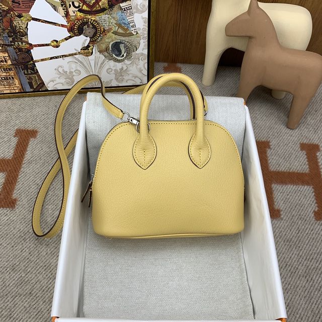 Hermes original chevre leather mini bolide bag H018 foin 