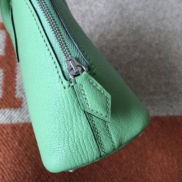 Hermes original chevre leather mini bolide bag H018 vert criquet