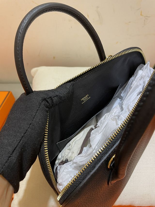 Hermes original togo leather bolide 25 bag B025 black