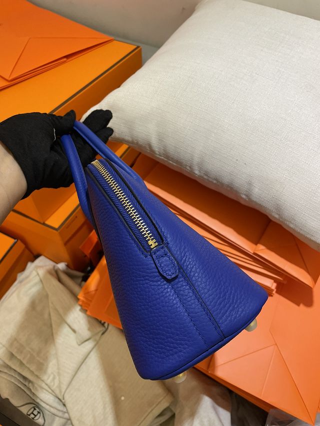 Hermes original togo leather bolide 25 bag B025 electric blue