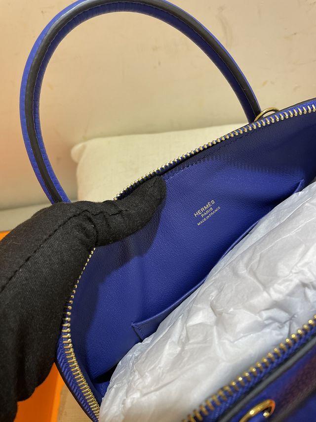 Hermes original togo leather bolide 25 bag B025 electric blue