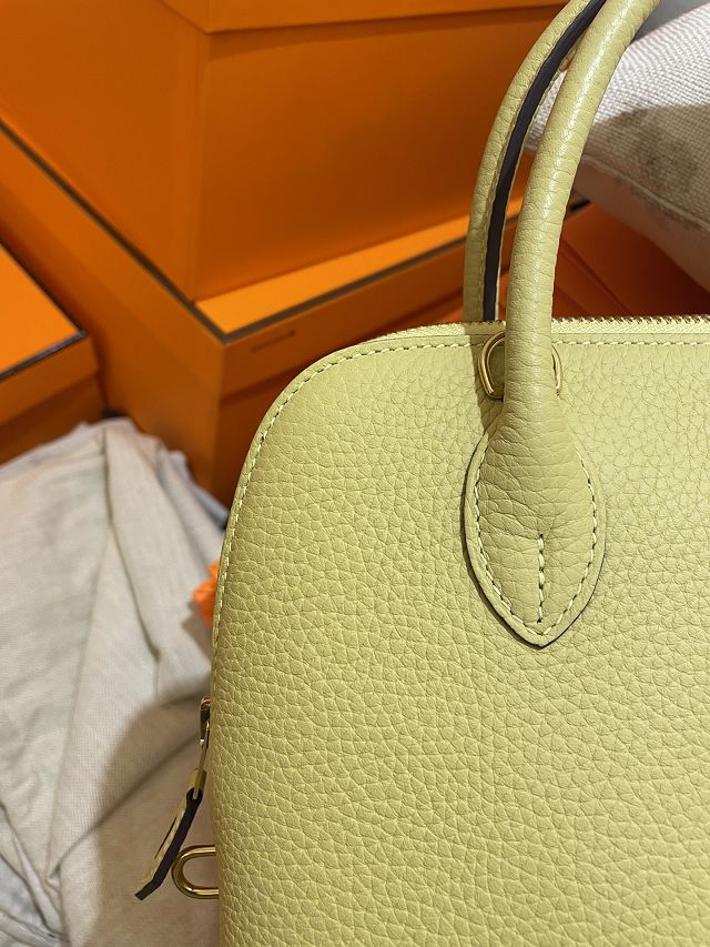 Hermes original togo leather bolide 25 bag B025 jaune poussin