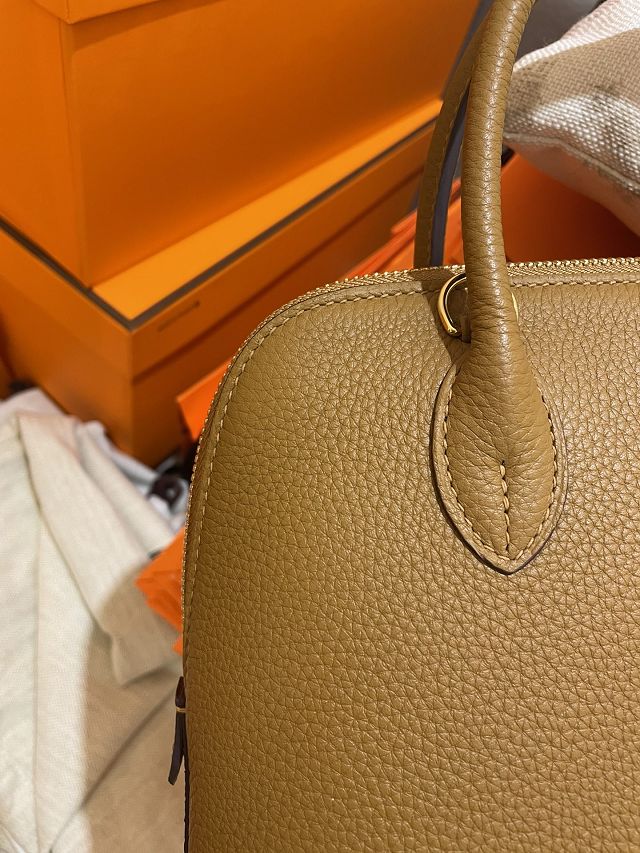 Hermes original togo leather bolide 25 bag B025 sesame