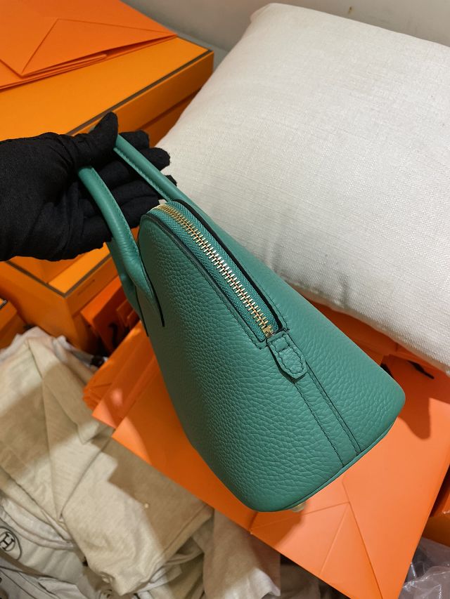 Hermes original togo leather bolide 25 bag B025 vert verone