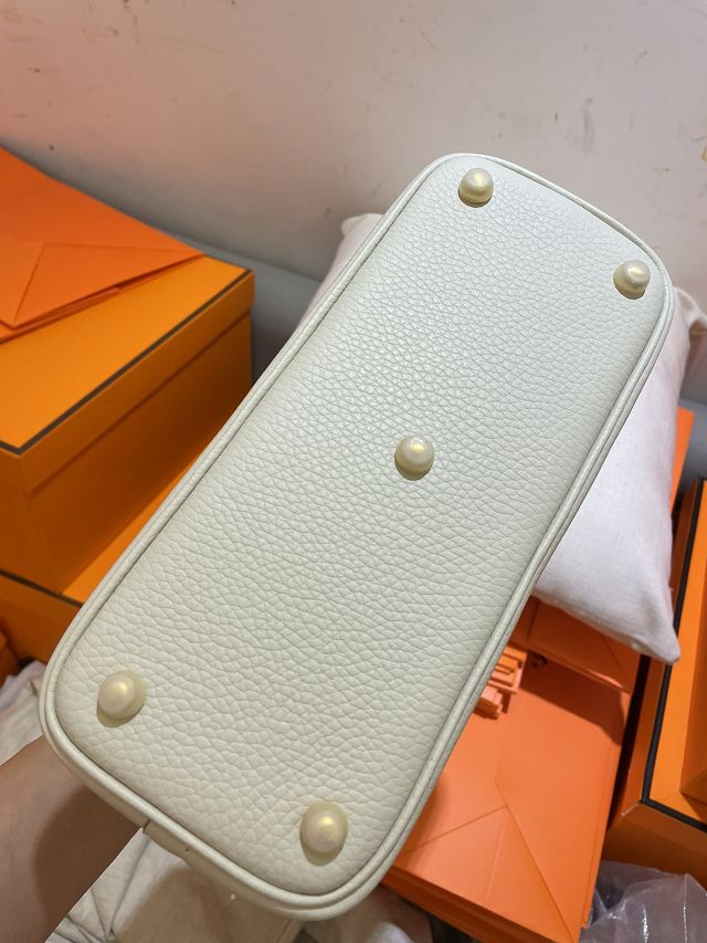 Hermes original togo leather bolide 25 bag B025 white