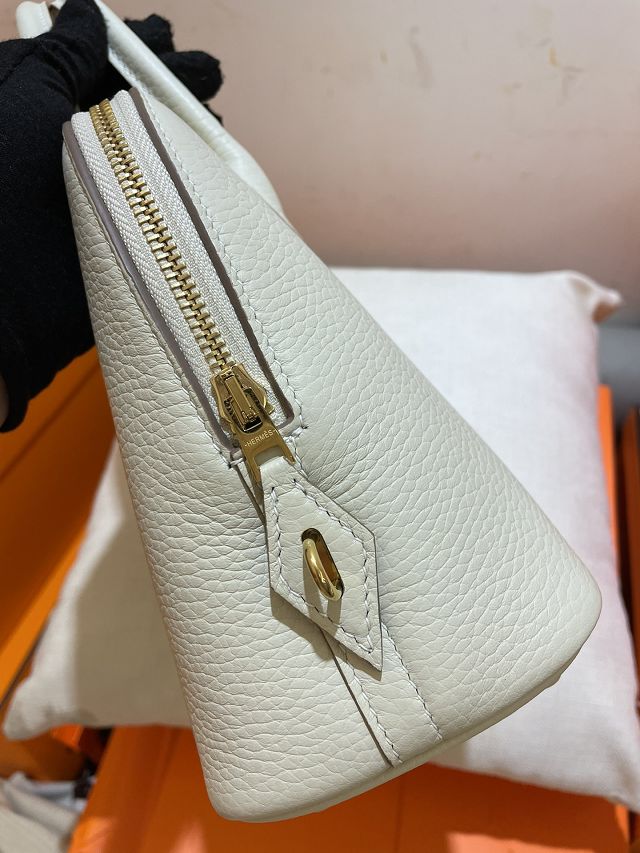 Hermes original togo leather bolide 25 bag B025 white