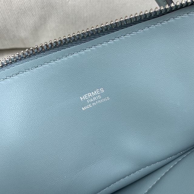 Hermes original togo leather small bolide 27 bag B027 ciel