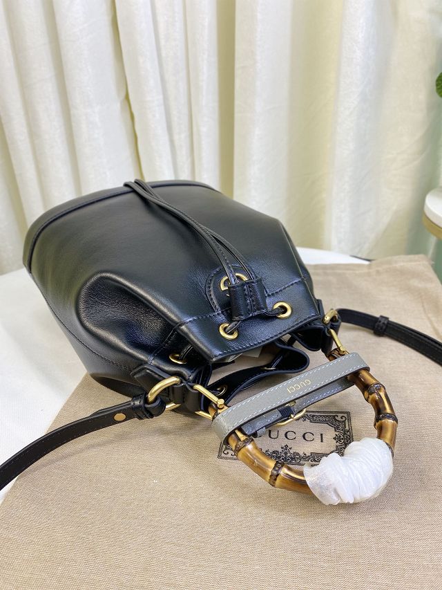 2023 GG original calfskin diana small bucket bag 724652 black