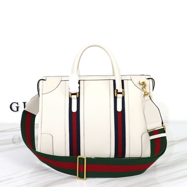 2023 GG original calfskin medium top handle bag 715666 white