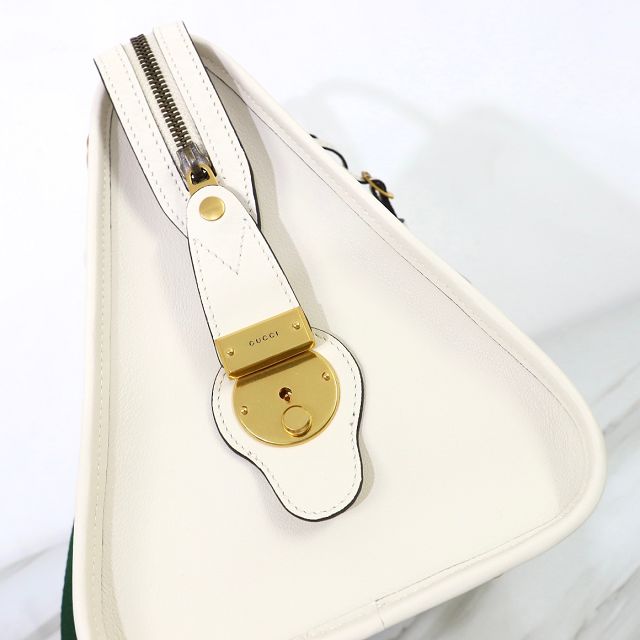 2023 GG original calfskin medium top handle bag 715666 white