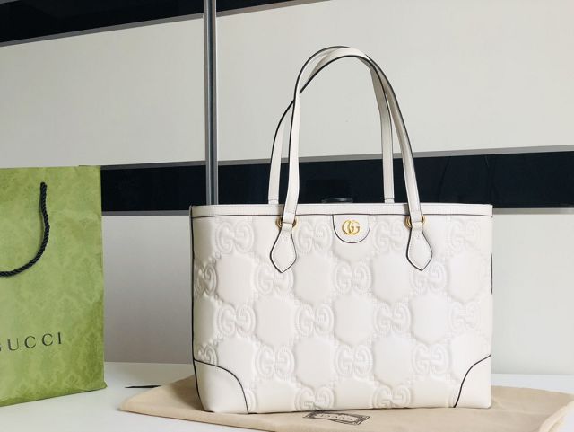 2023 GG original matelasse leather medium tote bag 631685 white