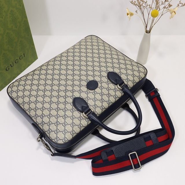 GG original canvas business case 674140 navy blue