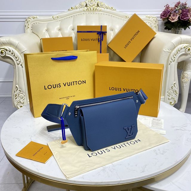 Louis vuitton original calfskin aerogram slingbag M57081 blue