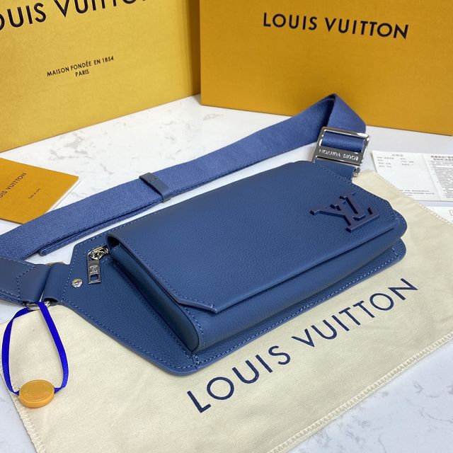 Louis vuitton original calfskin aerogram slingbag M57081 blue