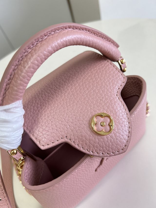 Louis vuitton original calfskin capucines mini handbag M48865 pink