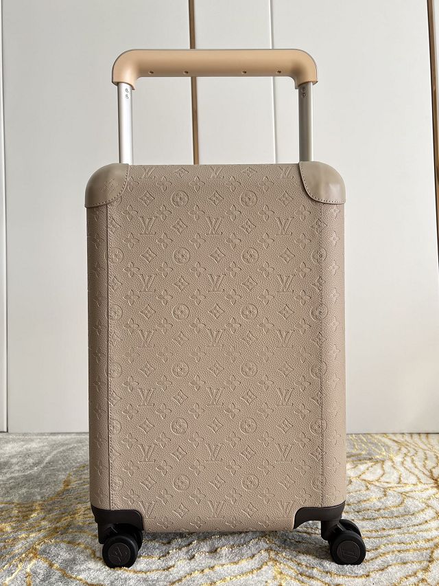 Louis vuitton original calfskin horizon 55 rolling luggage M20438 apricot