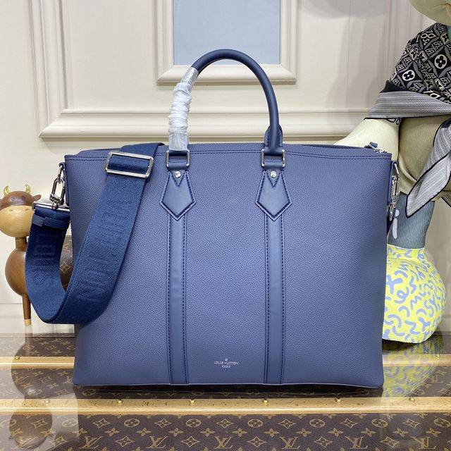 Louis vuitton original calfskin lock it tote bag M59158 blue