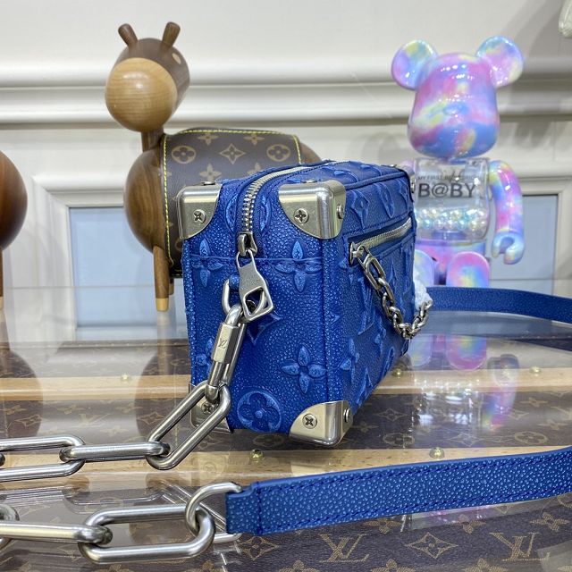 Louis vuitton original calfskin mini soft trunk M21368 blue