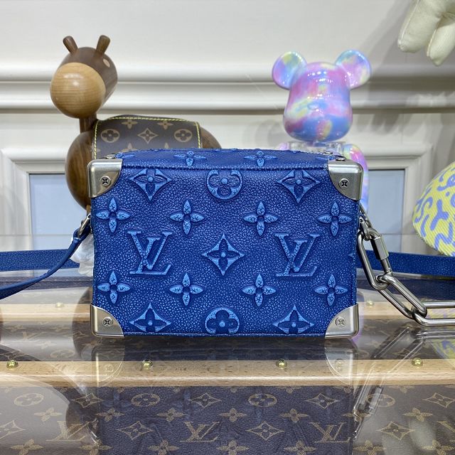 Louis vuitton original calfskin mini soft trunk M21368 blue