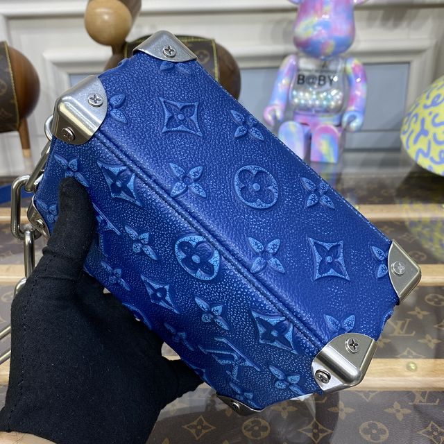 Louis vuitton original calfskin mini soft trunk M21368 blue