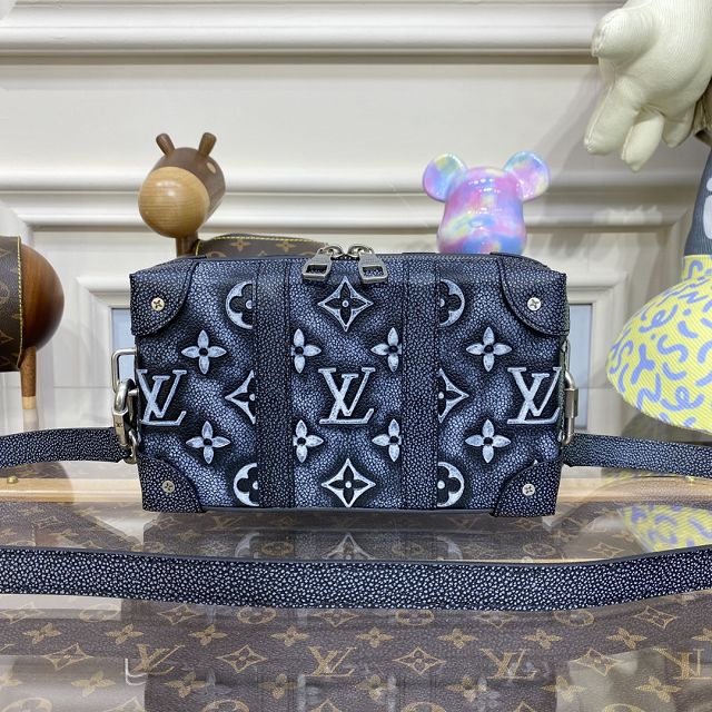 Louis vuitton original calfskin mini soft trunk M81776 black